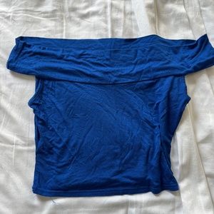 Boohoo, Electric Blue, Off the Shoulder Bodycon Crop top, Size US 6